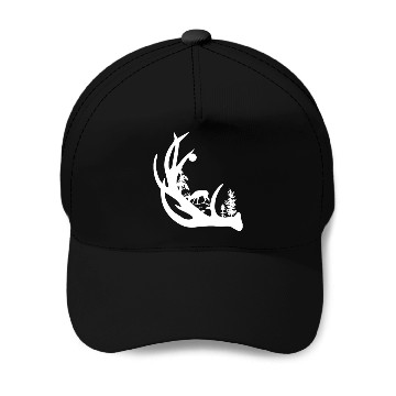 Discover Deer Antler with Buck forest Baseball Caps