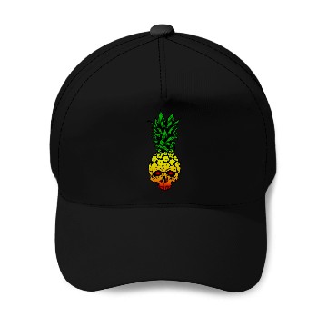 Discover Tropical Pineapple Skull Baseball Caps