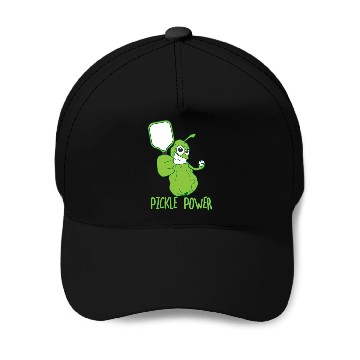 Discover Pickleball Funny Pickle Power Baseball Caps