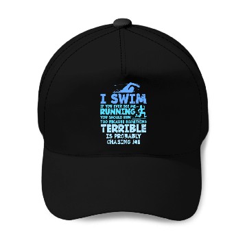 Discover Swimming Saying Baseball Caps