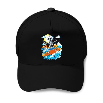 Discover Skeleton Surfing Baseball Caps