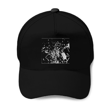 Discover Heavy Metal Skelly (White) Baseball Caps