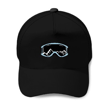 Discover Skiing goggles and mountains Baseball Caps