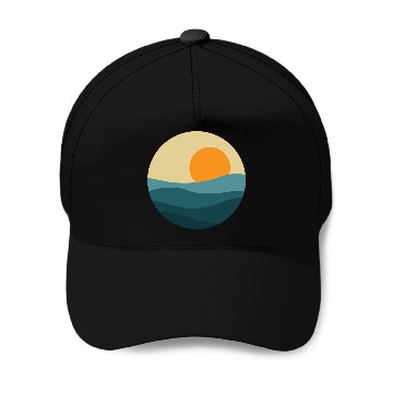 Discover Waves Sun Circle Baseball Caps