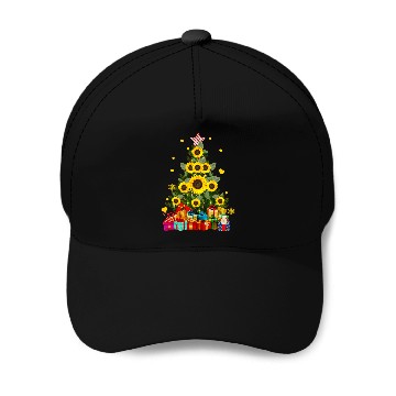 Discover Sunflower Christmas Tree Baseball Caps