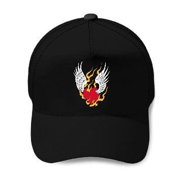 Discover On fire - Angel Heart Baseball Caps