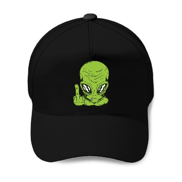 Discover Alien Flip Off Baseball Caps