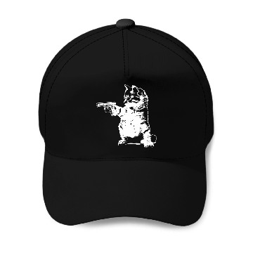 Discover Gun Kitty Funny Cat Baseball Caps