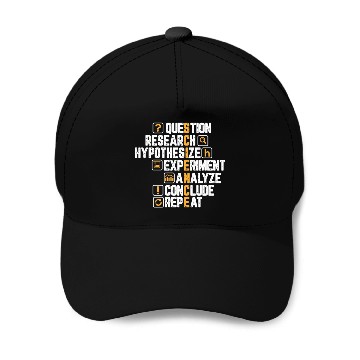 Discover Science Question Research Analyze Repeat Motive Baseball Caps