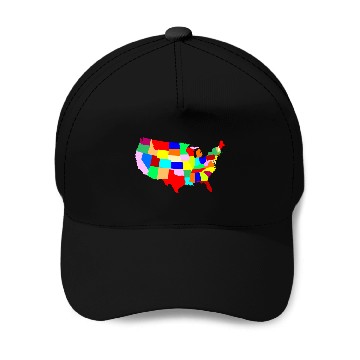 Discover USA Patchwork Map Baseball Caps