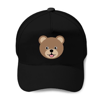 Discover Cute Brown Teddy Bear Face Baseball Caps