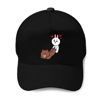 Discover Brown bear and Cony Be My Lover Baseball Caps