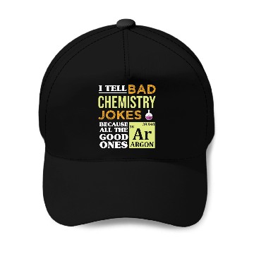 Discover Funny Science Argon Periodic Table Chemistry Jokes Baseball Caps