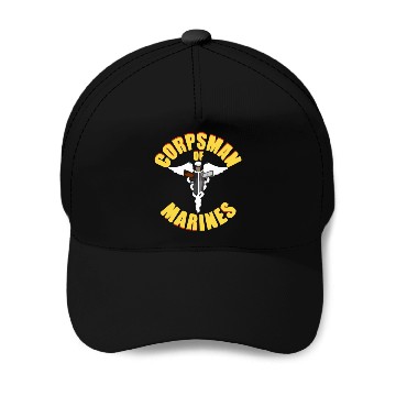 Discover Us Navy Corpsman 8404 Fmf Veteran Front & Back Des Baseball Caps
