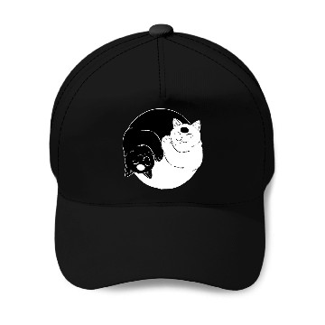 Discover Cat Ying Yang Baseball Caps