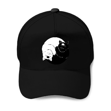 Discover Cat Ying yang Baseball Caps