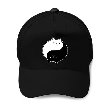 Discover Ying Yang Cat Baseball Caps