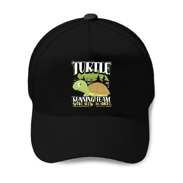 Discover Turtle Running Team Baseball Caps