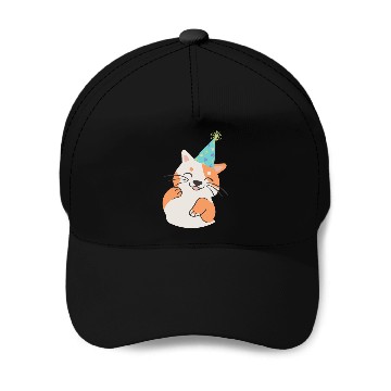 Discover Cool Cat With Birthday cap Baseball Caps