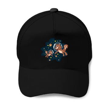 Discover Two Squirrel Astronauts with nuts Space Lover Gift Baseball Caps