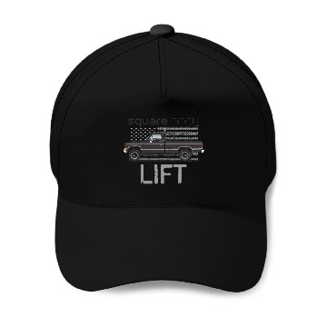 Discover Square Body Lift Black Baseball Caps