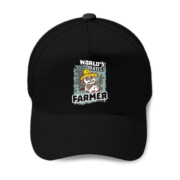 Discover World's Okayest Farmer Baseball Caps