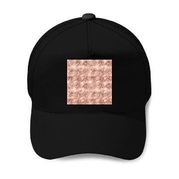 Discover Rose Gold Diamond Studded Glam Pattern Baseball Caps