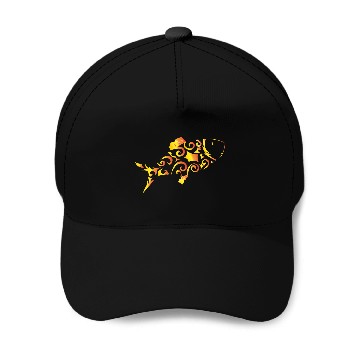 Discover Artsy gold fish Baseball Caps