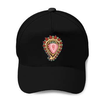 Discover Strawberry Paisley Icon Baseball Caps