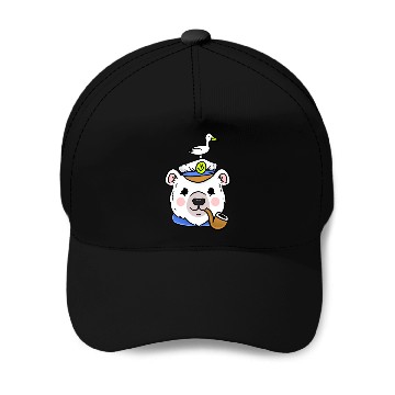 Discover Polar Bear Sailor Captain For Sailing Lover Baseball Caps