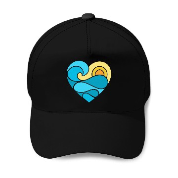 Discover Summer Heart Ocean Baseball Caps