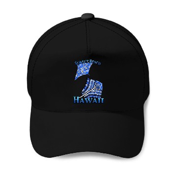Discover Sunset Beach Vacation Tribal Stingrays Baseball Caps