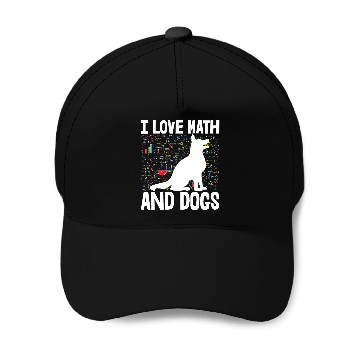 Discover I Love Math & Dogs Baseball Caps