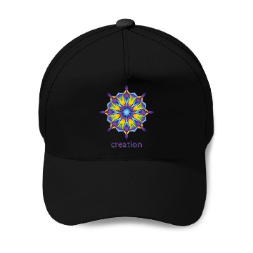Discover Creation Mandala Design Baseball Caps