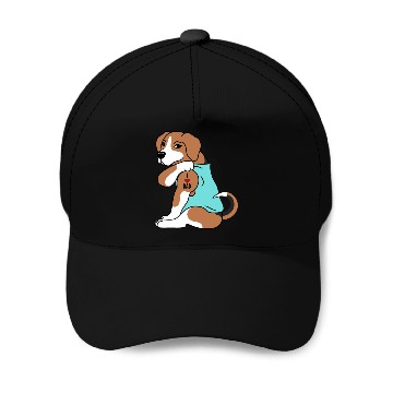 Discover I Love Dad Beagle Baseball Caps