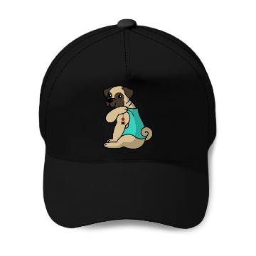 Discover I Love Dad Pug Baseball Caps