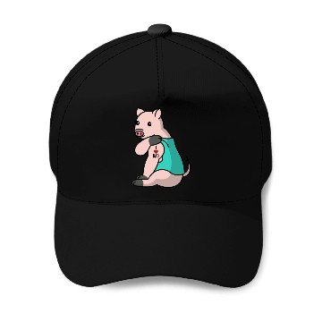 Discover I Love Dad Mini Pig Baseball Caps