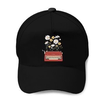 Discover Wild Flower Type Writer Baseball Caps