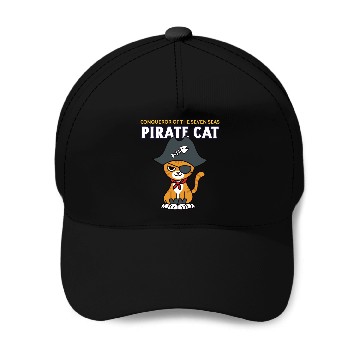 Discover Pirate Cat Baseball Caps