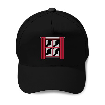Discover dark night window wood Baseball Caps