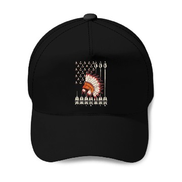Discover Native American Chief Traditional US Flag Baseball Caps