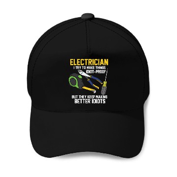 Discover Funny Electrician Engineer Electrical Technician Baseball Caps