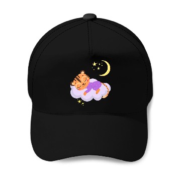 Discover sleeping cute tiger on a cloud Baseball Caps