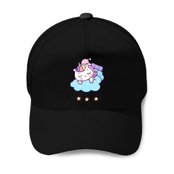 Discover cute unicorn sleeping Baseball Caps