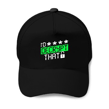 Discover Cyber Security Hacker Decryption Baseball Caps