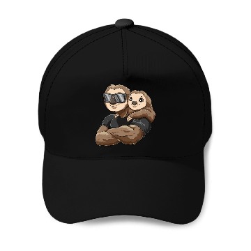 Discover Strong sloth with baby sloth child for a Sloth Baseball Caps