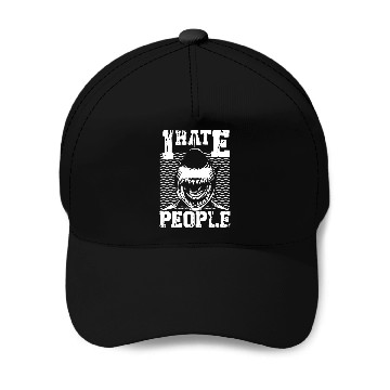 Discover I HATE PEOPLE SHARK Baseball Caps