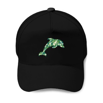 Discover the dolphin green Baseball Caps