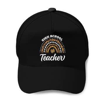 Discover High School Teacher Leopard Rainbow Back To School Baseball Caps