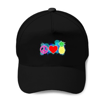 Discover peace love pineapple Baseball Caps